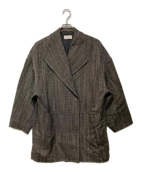 DES PRES（デ プレ）DES PRES (デ プレ) ウールスラブミックス ワイドカラーショートコート グレー サイズ:36の古着・服飾アイテム