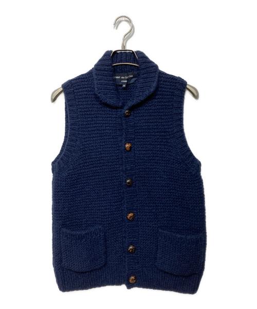 COMME des GARCONS HOMME（コムデギャルソン オム）COMME des GARCONS HOMME (コムデギャルソン オム) カウチン ニットベスト ネイビー サイズ:Mの古着・服飾アイテム