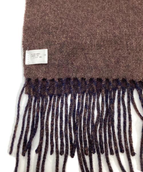 Vivienne Westwood（ヴィヴィアンウエストウッド）Vivienne Westwood (ヴィヴィアンウエストウッド) オーブ刺繍カシミヤマフラー ネイビー×ブラウンの古着・服飾アイテム