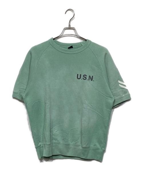 AVIREX（アヴィレックス）AVIREX (アヴィレックス) NAVAL SHORTSLEEVE SWEAT SHIRT グリーン サイズ:Mの古着・服飾アイテム