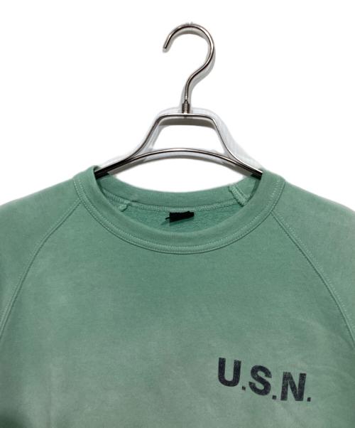 AVIREX（アヴィレックス）AVIREX (アヴィレックス) NAVAL SHORTSLEEVE SWEAT SHIRT グリーン サイズ:Mの古着・服飾アイテム