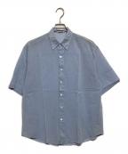 AURALEEオーラリー）の古着「HARD TWIST FINK ORGANDY HALF SLEEVED SHIRT」｜ブルー