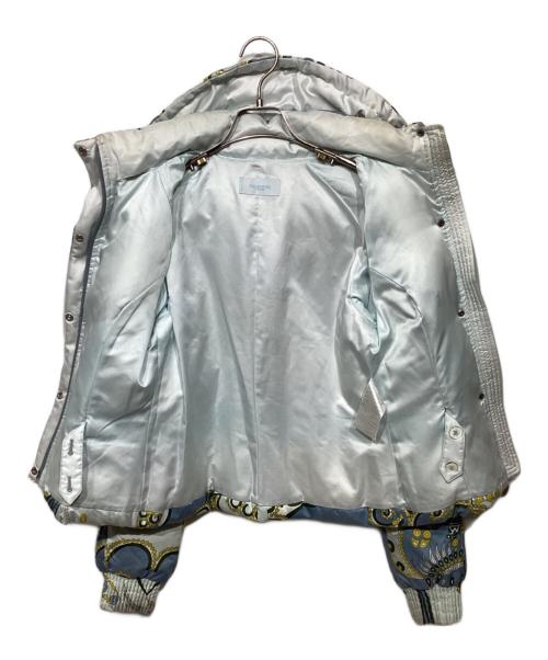 Emilio Pucci（エミリオ プッチ）Emilio Pucci (エミリオ プッチ) 総柄ダウンジャケット　66YC01 スカイブルー サイズ:36の古着・服飾アイテム
