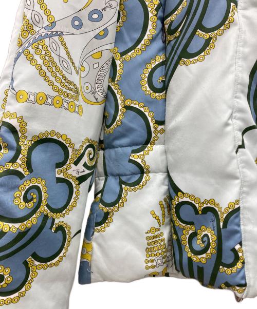 Emilio Pucci（エミリオ プッチ）Emilio Pucci (エミリオ プッチ) 総柄ダウンジャケット　66YC01 スカイブルー サイズ:36の古着・服飾アイテム