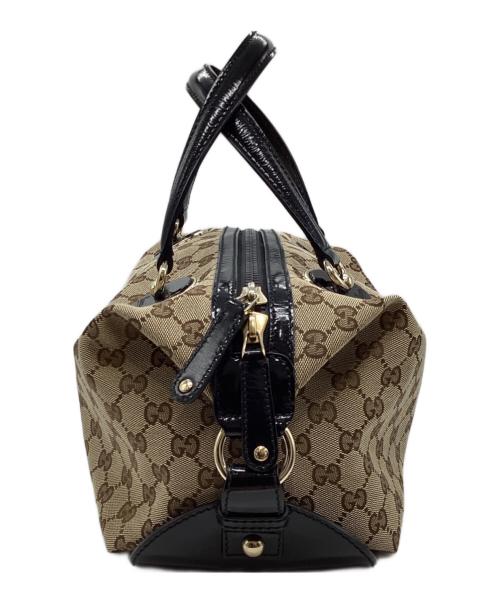 GUCCI（グッチ）GUCCI (グッチ) GGキャンバスミニボストンバッグ　203526 ベージュ×ブラックの古着・服飾アイテム