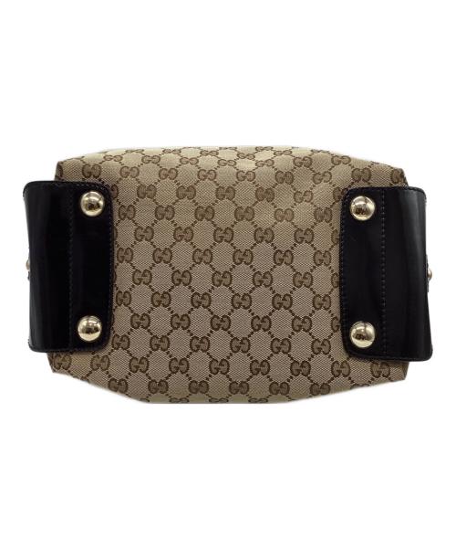 GUCCI（グッチ）GUCCI (グッチ) GGキャンバスミニボストンバッグ　203526 ベージュ×ブラックの古着・服飾アイテム