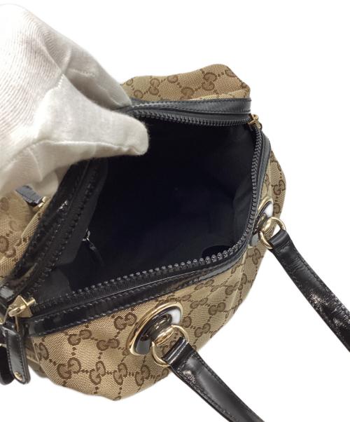 GUCCI（グッチ）GUCCI (グッチ) GGキャンバスミニボストンバッグ　203526 ベージュ×ブラックの古着・服飾アイテム