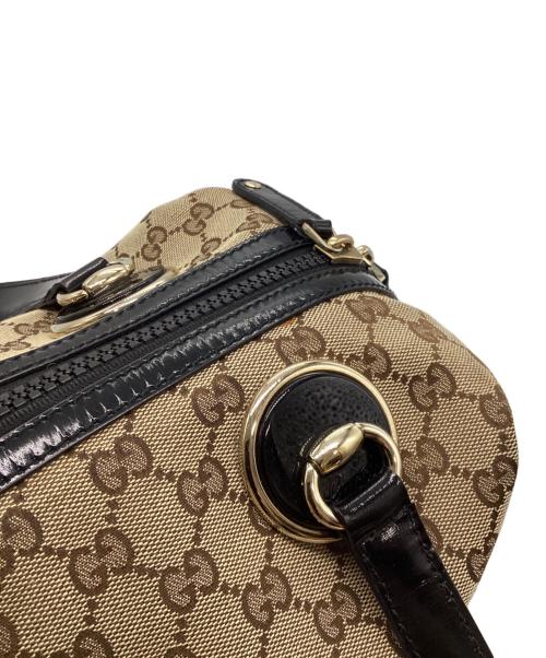 GUCCI（グッチ）GUCCI (グッチ) GGキャンバスミニボストンバッグ　203526 ベージュ×ブラックの古着・服飾アイテム