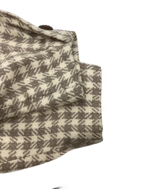 Yves Saint Laurent（イヴサンローラン）Yves Saint Laurent (イヴサンローラン) 千鳥格子バルマカンコート グレー×ホワイト サイズ:36の古着・服飾アイテム