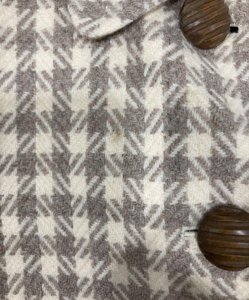 Yves Saint Laurent（イヴサンローラン）Yves Saint Laurent (イヴサンローラン) 千鳥格子バルマカンコート グレー×ホワイト サイズ:36の古着・服飾アイテム