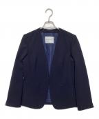 TOMORROW LANDトゥモローランド）の古着「ドライダブルクロス ノーカラージャケット　11070107151」｜ネイビー