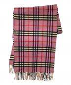 BURBERRY LONDONバーバリーロンドン）の古着「ノバチェックカシミヤマフラー」｜ピンク