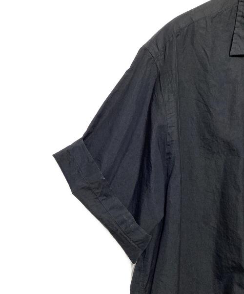 HERILL（ヘリル）HERILL (ヘリル) Cotton Silk Open Collar S/S Shirts　22-050-HL-8060-1 ネイビー サイズ:2の古着・服飾アイテム