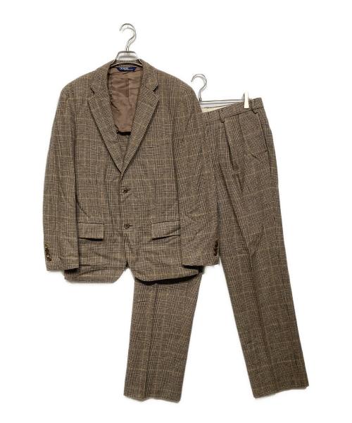POLO RALPH LAUREN（ポロ・ラルフローレン）POLO RALPH LAUREN (ポロ・ラルフローレン) チェックセットアップスーツ ブラウン サイズ:39/W85の古着・服飾アイテム