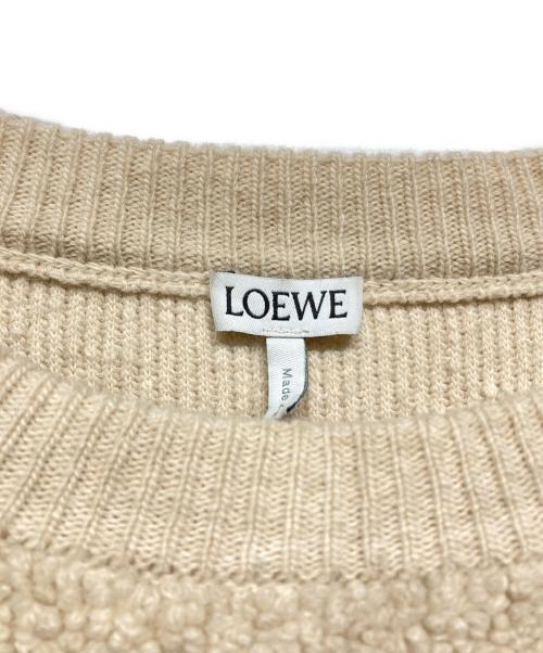 LOEWE（ロエベ）LOEWE (ロエベ) Two-tone stretch wool blend sweater（ツートン ストレッチ ウール ブレンド セーター） ベージュ×グレー サイズ:Mの古着・服飾アイテム