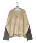 LOEWE（ロエベ）の古着「Two-tone stretch wool blend sweater（ツートン ストレッチ ウール ブレンド セーター）」｜ベージュ×グレー