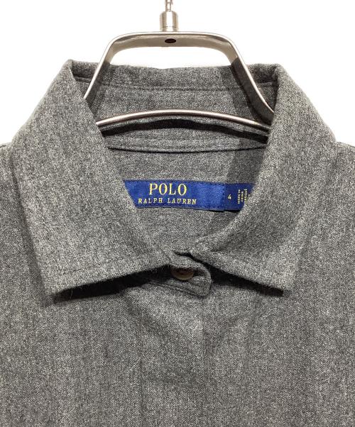 POLO RALPH LAUREN（ポロ・ラルフローレン）POLO RALPH LAUREN (ポロ・ラルフローレン) ウールシャツワンピース グレー サイズ:X4の古着・服飾アイテム