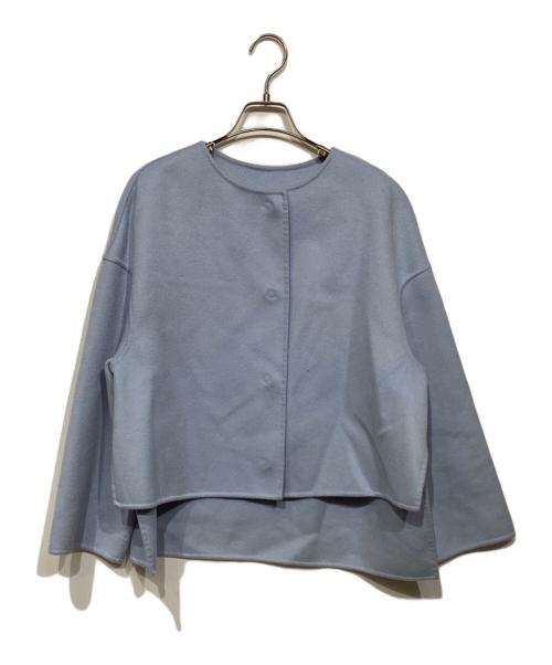 ADORE（アドーア）ADORE (アドーア) ピュアカシミヤノーカラージャケット 531-0250909 スカイブルー サイズ:38の古着・服飾アイテム