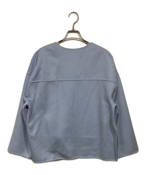 ADORE（アドーア）ADORE (アドーア) ピュアカシミヤノーカラージャケット 531-0250909 スカイブルー サイズ:38の古着・服飾アイテム