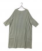 GALLEGO DESPORTESギャレゴデスポート）の古着「サイドスリットシャツワンピース」｜グリーン×ホワイト