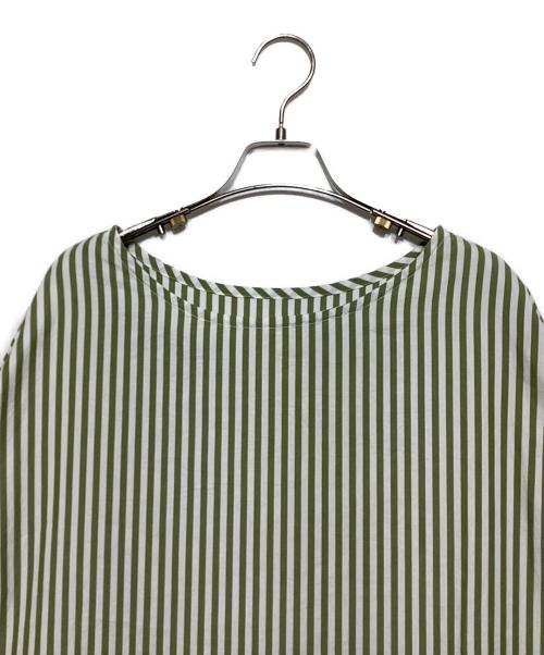 GALLEGO DESPORTES（ギャレゴデスポート）GALLEGO DESPORTES (ギャレゴデスポート) サイドスリットシャツワンピース グリーン×ホワイト サイズ:Sの古着・服飾アイテム