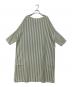 GALLEGO DESPORTES（ギャレゴデスポート）の古着「サイドスリットシャツワンピース」｜グリーン×ホワイト