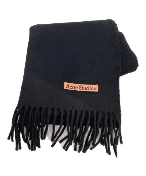 Acne studios（アクネ ストゥディオス）Acne studios (アクネ ストゥディオス) マフラー フリンジウールスカーフ ブラック サイズ:200×45ｃｍの古着・服飾アイテム