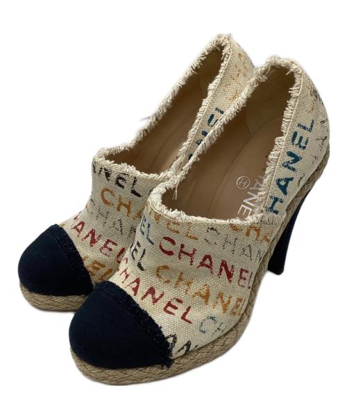 CHANEL（シャネル）CHANEL (シャネル) キャンバスココヒールパンプス　　G29964 マルチカラー サイズ:37 1/2の古着・服飾アイテム