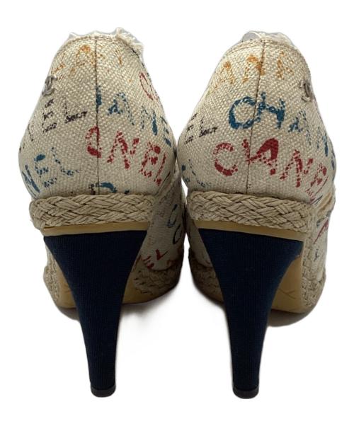 CHANEL（シャネル）CHANEL (シャネル) キャンバスココヒールパンプス　　G29964 マルチカラー サイズ:37 1/2の古着・服飾アイテム