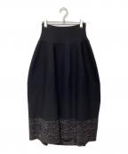 Mila Owenミラオーウェン）の古着「ヘムデザインシームレスニットスカート09WNS241083」｜ブラック