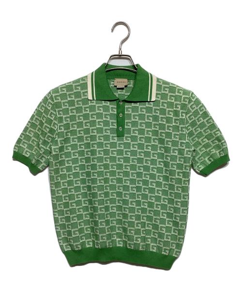 GUCCI（グッチ）GUCCI (グッチ) ニットポロシャツ グリーン サイズ:12の古着・服飾アイテム