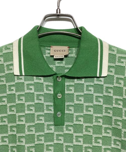 GUCCI（グッチ）GUCCI (グッチ) ニットポロシャツ グリーン サイズ:12の古着・服飾アイテム