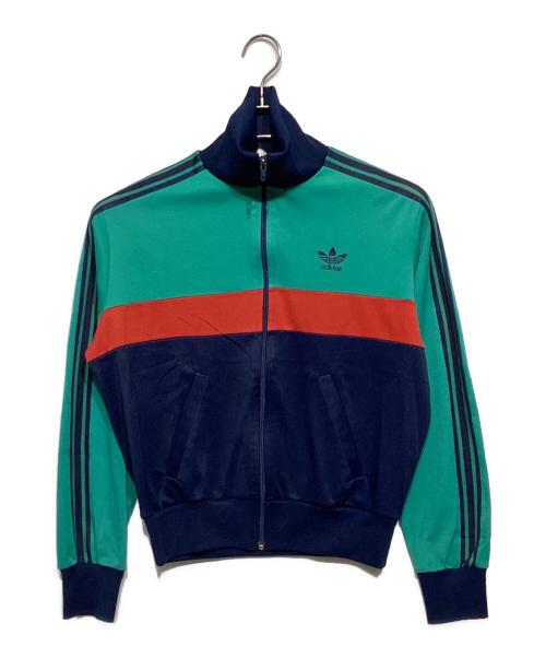 adidas（アディダス）adidas (アディダス) 80ｓトラックジャケット グリーン×ネイビー サイズ:162の古着・服飾アイテム