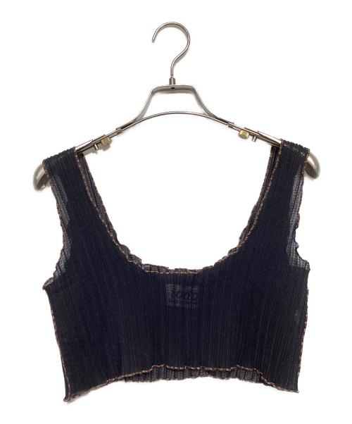 todo kotohayokozawa（トゥードゥー コトハヨコザワ）todo kotohayokozawa (トゥードゥー コトハヨコザワ) プリーツカットソーアンサンブル ブラック×ブラウン サイズ:-の古着・服飾アイテム