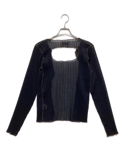 todo kotohayokozawa（トゥードゥー コトハヨコザワ）todo kotohayokozawa (トゥードゥー コトハヨコザワ) プリーツカットソーアンサンブル ブラック×ブラウン サイズ:-の古着・服飾アイテム