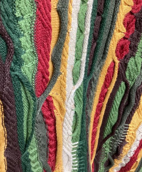 Coogi（クージー）Coogi (クージー) 3Dニット ベージュ×グリーン サイズ:Sの古着・服飾アイテム