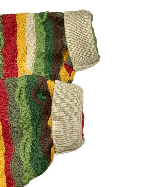 Coogi（クージー）Coogi (クージー) 3Dニット ベージュ×グリーン サイズ:Sの古着・服飾アイテム