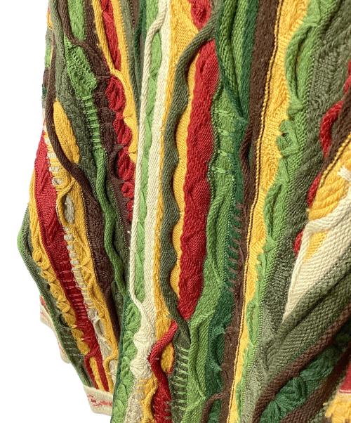 Coogi（クージー）Coogi (クージー) 3Dニット ベージュ×グリーン サイズ:Sの古着・服飾アイテム