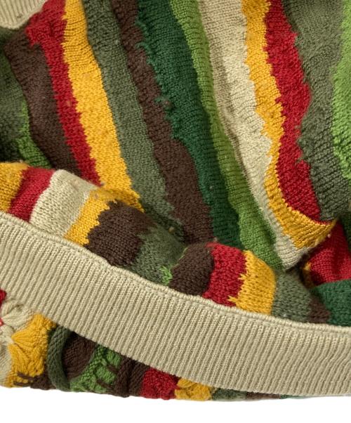 Coogi（クージー）Coogi (クージー) 3Dニット ベージュ×グリーン サイズ:Sの古着・服飾アイテム