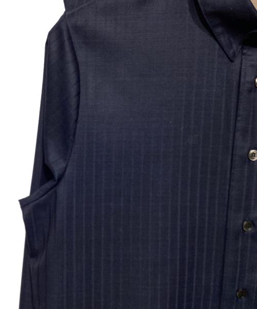 soduk（スドーク）soduk (スドーク) 切替シャツ ネイビー×ブラウン サイズ:-の古着・服飾アイテム