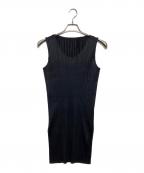 PLEATS PLEASEプリーツプリーズ）の古着「ノースリーブチュニックカットソー」｜ブラック