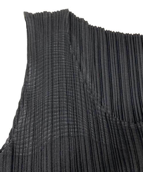 PLEATS PLEASE（プリーツプリーズ）PLEATS PLEASE (プリーツプリーズ) ノースリーブチュニックカットソー ブラック サイズ:3の古着・服飾アイテム