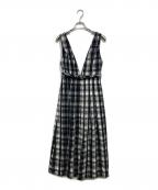 HER LIP TOハーリップトゥ）の古着「Classic Plaid Jumper Dress　1244305119」｜ブラック×ホワイト