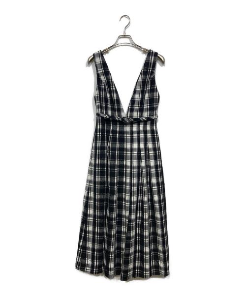 HER LIP TO（ハーリップトゥ）HER LIP TO (ハーリップトゥ) Classic Plaid Jumper Dress　1244305119 ブラック×ホワイト サイズ:Sの古着・服飾アイテム