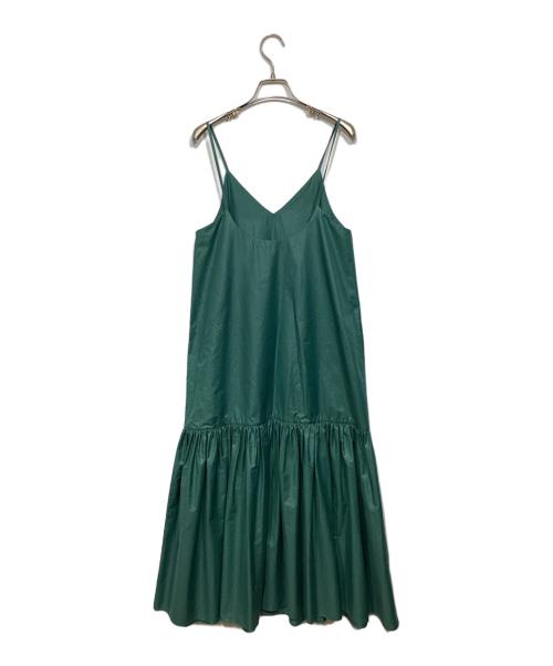 MACPHEE（マカフィー）MACPHEE (マカフィー) クリスピータフタ キャミソールワンピース グリーン サイズ:36の古着・服飾アイテム
