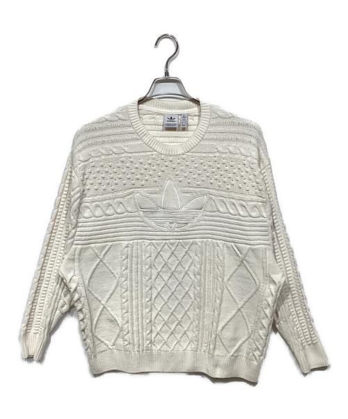 adidas（アディダス）adidas (アディダス) W KNIT TRF SWEATER ホワイト サイズ:Mの古着・服飾アイテム