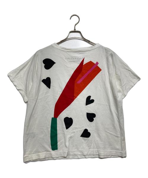 ISSEY MIYAKE（イッセイミヤケ）ISSEY MIYAKE (イッセイミヤケ) IKKO TANAKA (イッコウタナカ) プリントTシャツ ホワイト サイズ:5の古着・服飾アイテム