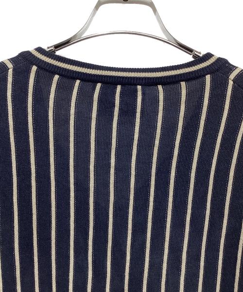 D&G（ディーアンドジー）D&G (ディーアンドジー) ストライプシルクニット ブラック×ベージュ サイズ:Lの古着・服飾アイテム