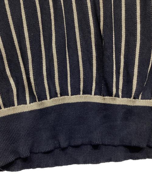 D&G（ディーアンドジー）D&G (ディーアンドジー) ストライプシルクニット ブラック×ベージュ サイズ:Lの古着・服飾アイテム