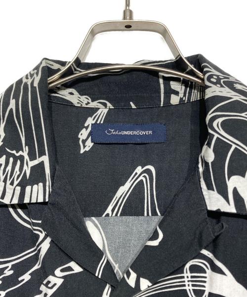 JohnUNDERCOVER（ジョンアンダーカバー）JohnUNDERCOVER (ジョンアンダーカバー) オープンカラーシャツ ブラック サイズ:2の古着・服飾アイテム